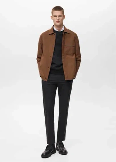 Mango Man Water-repellent Jacket With Pockets Burnt Orange