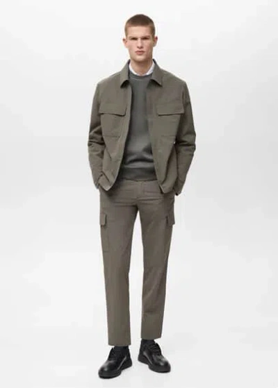 Mango Man Water-repellent Jacket With Pockets Medium Green
