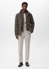 Mango Man Waterproof Thermolite Jacket With Pockets Medium Brown In Brown