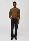 Mango Man Knitted Sweater Wool And Cotton Blend Medium Brown In Medium Brown