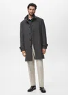 Mango Man Manteau En Laine À Col Cheminée Gris - Homme - L -  In Gold