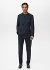 Mango Man Woollen Wrap Suit Jacket Blue In Blue