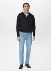 Mango Man Zip-up Hoodie Black In Black