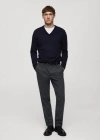 Mango Man Zipped High Collar Sweater Dark Navy In Dark Navy