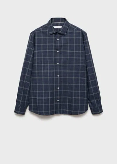 Mango Man Zipper Cotton Jacket Dark Navy