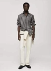 Mango Man Zipper Cotton Jacket Grey