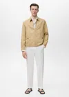 Mango Man Zipper Linen Jacket