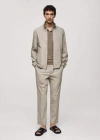 Mango Man Zipper Lyocell Jacket Grey In Grey