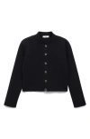 Mango Mandarin Collar Jacket In Black