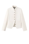 Mango Mandarin Collar Jacket In White