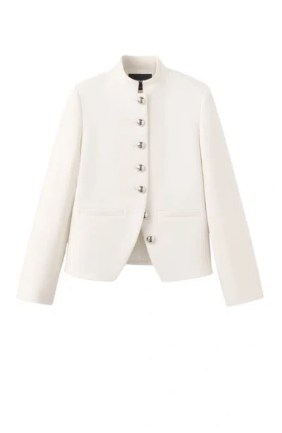 Mango Mandarin Collar Jacket In White