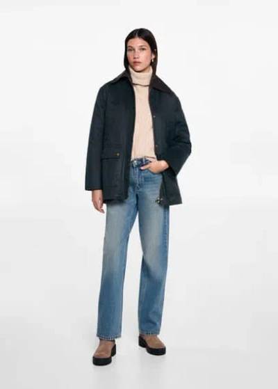 Mango Kids' Manteau In Bleu Marine Foncé