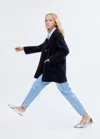 Mango Cloth Midi-coat Navy In Blue