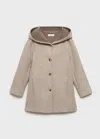 Mango Manteau Drap De Laine Poches Beige - Enfants - 12 -  Kids In Brown