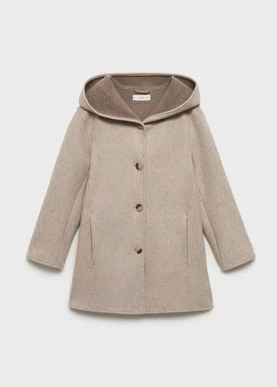 Mango Manteau Drap De Laine Poches Beige - Enfants - 12 -  Kids In Brown