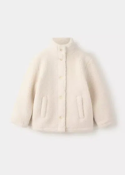 Mango Kids' Manteau Effet Moutonné Boutons In Brown