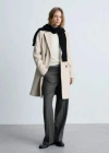 Mango Double-breasted Wool Coat In Gris Clair/pastel
