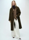 Mango Belt Handmade Coat Khaki In Khaki