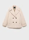 Mango Manteau Gris Clair/pastel - Femme - Xxl -