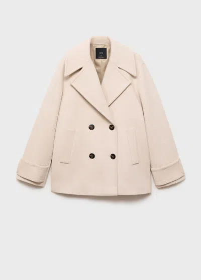 Mango Manteau Gris Clair/pastel - Femme - Xxl -