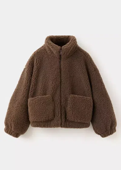 Mango Kids' Manteau Imitation Mouton In Brown
