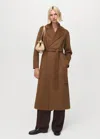 Mango Manteau Marron Moyen - Femme - Xxl -  In Brown