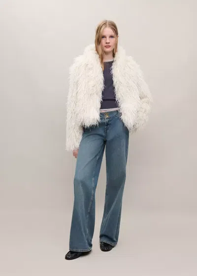 Mango Manteau Oversize Fausse Fourrure In Animal Print