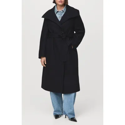 Mango Manteco Virgin Wool Blend Coat In Black