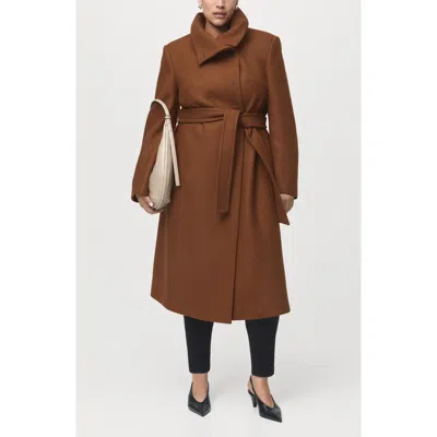 Mango Manteco Virgin Wool Blend Coat In Brown