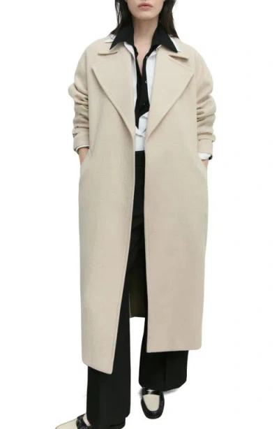 Mango Manteco Wool Blend Oversize Longline Coat In Light/pastel Grey