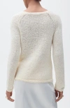 Mango Manzana Crewneck Sweater In Ecru