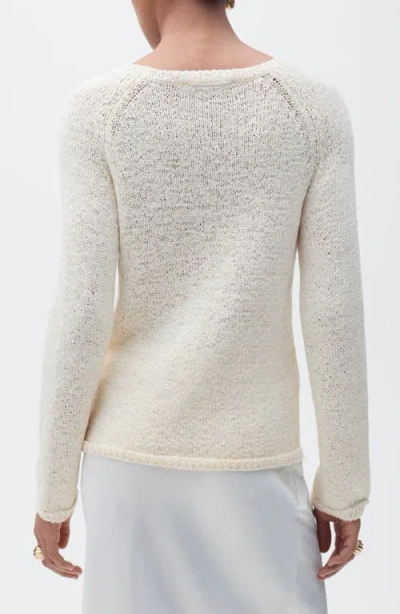 Mango Manzana Crewneck Sweater In Ecru