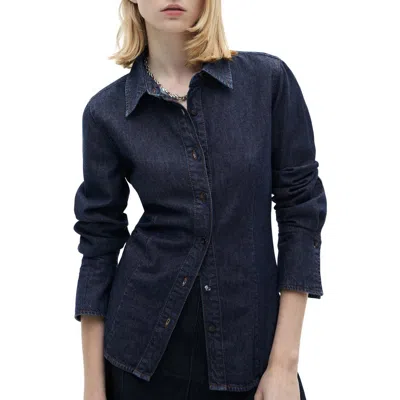 Mango Mara Denim Shirt In Open Blue