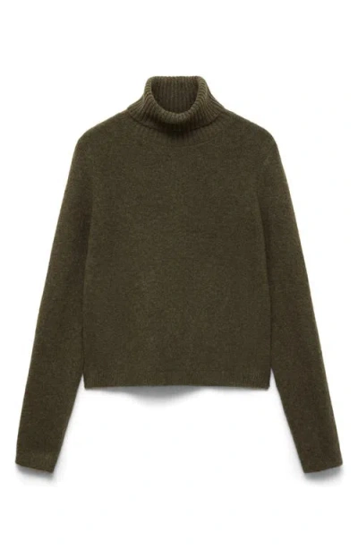 Mango Mariana Turtleneck Sweater In Beige - Khaki