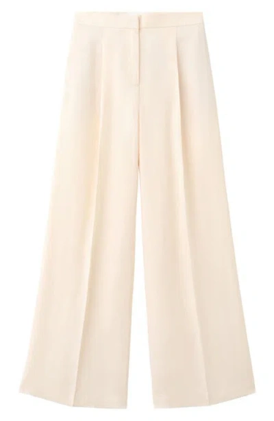Mango Mariana Wide Leg Pants In Neutral