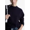 Mango Mariano Crewneck Sweater In Navy