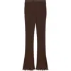 Mango Marilyn Rib Leggings In Brown