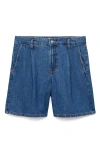Mango Marina Denim Bermuda Shorts In Medium Blue