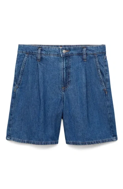 Mango Marina Denim Bermuda Shorts In Medium Blue