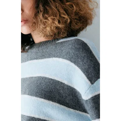 Mango Marina Striped Crewneck Sweater In Multi