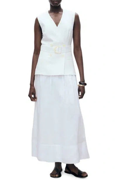 MANGO MANGO MARIONA SLEEVELESS BELTED LINEN MAXI DRESS