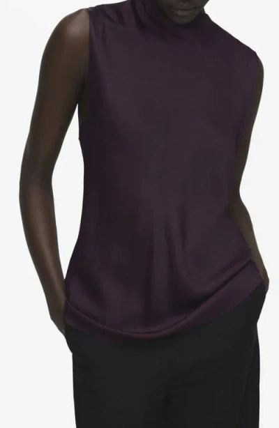 Mango Mart Drape Neck Top In Purple
