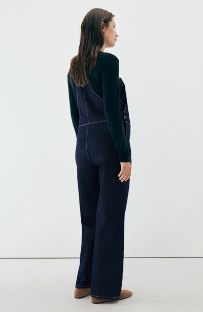 Mango Maternity Denim Dungaree Overalls In Open Blue