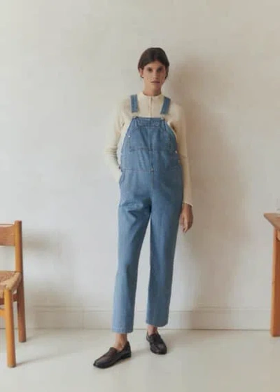 MANGO MATERNITY DENIM DUNGAREES MEDIUM BLUE