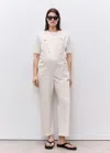 Mango Salopette De Grossesse En Jean In Off White