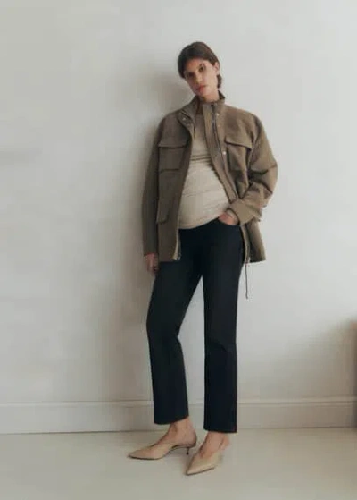 Mango Maternity Straight Jeans Black Denim