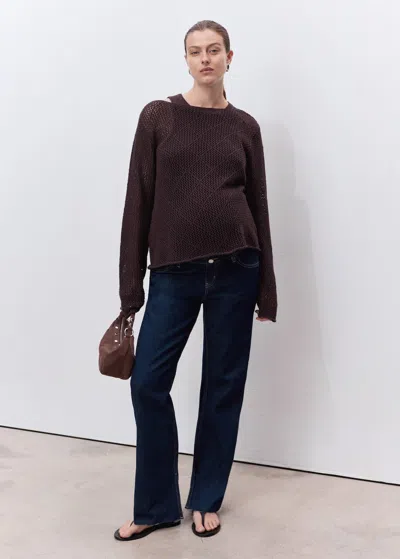 Mango Maternity Straight Jeans Open Blue
