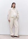 Mango Maternity Wideleg Jeans Off White In Off White