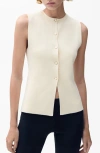 Mango Matilda Knit Vest In Ecru