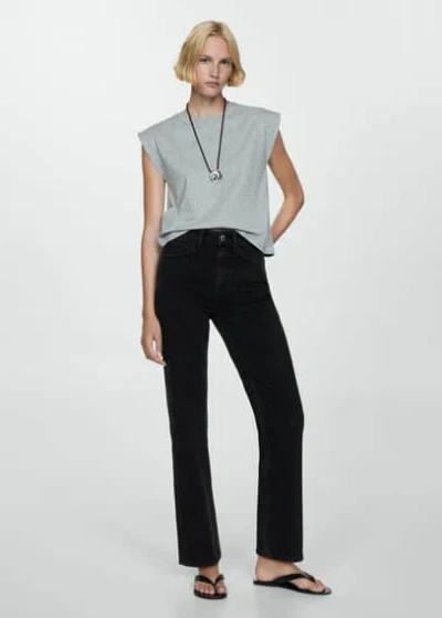 Mango Matilda Medium-rise Straight-fit Jeans Black Denim